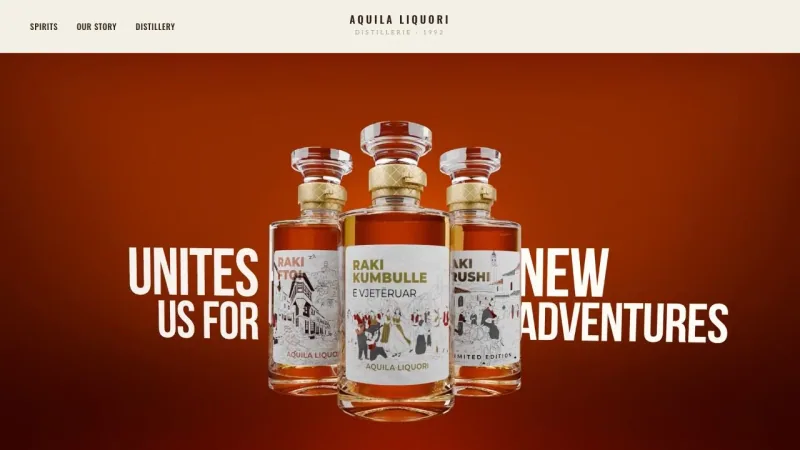 Aquila Liquori website homepage preview