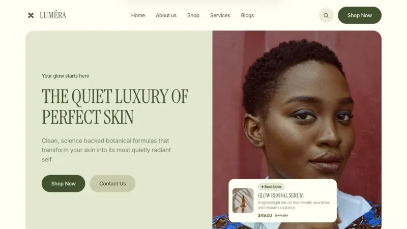 Luméra website homepage preview