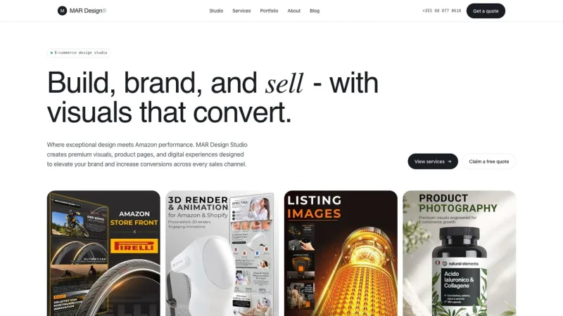 MAR Design Studio website homepage preview