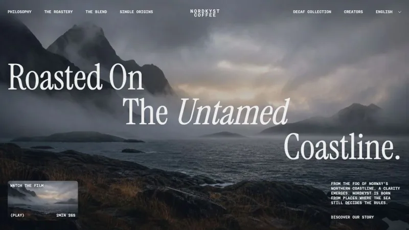 Nordkyst Coffee website homepage preview